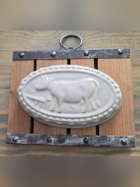 Rustic Ceramic Cow Wall Plaque